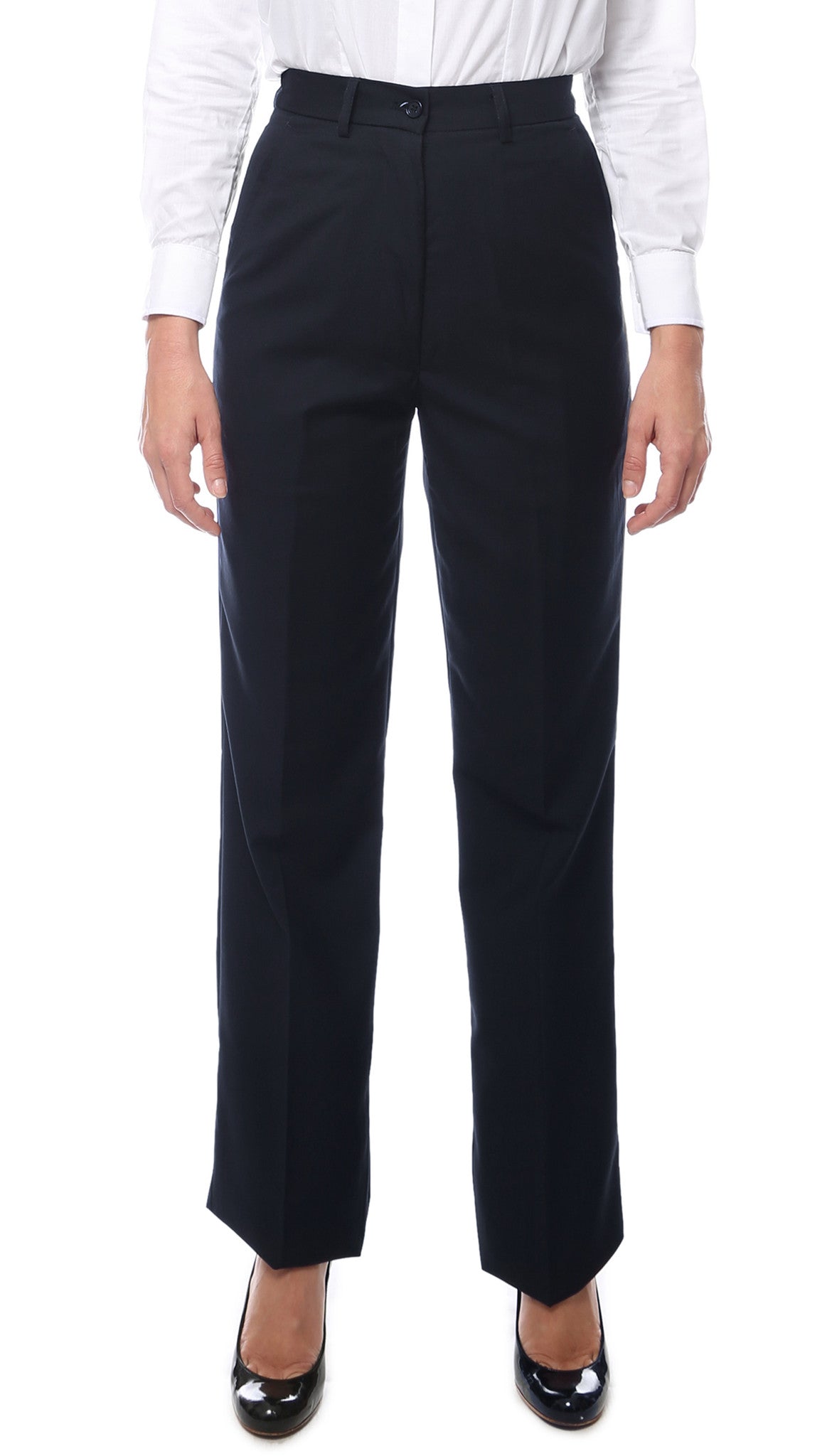 Womens 2789 Navy Elastic Waistband Dress Pants