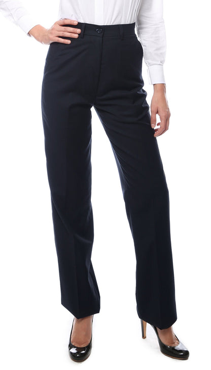 Womens 2789 Navy Elastic Waistband Dress Pants