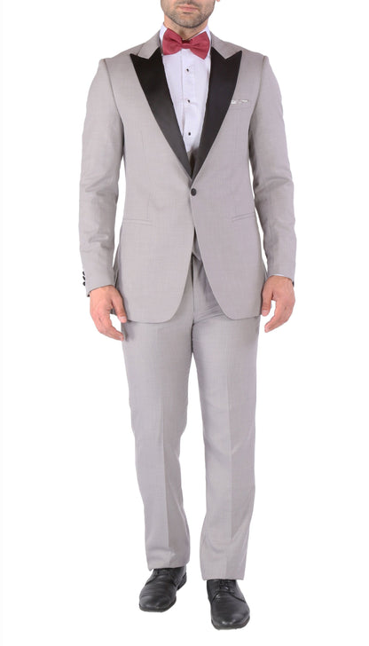 Luna 3pc Slim Fit Grey Peak Lapel Tuxedo