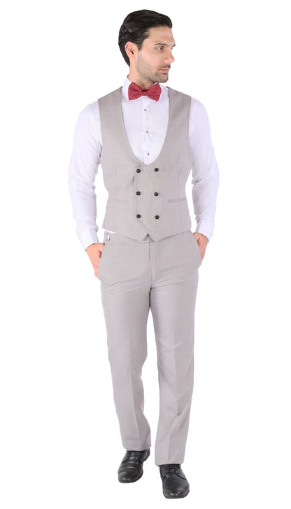 Luna 3pc Slim Fit Grey Peak Lapel Tuxedo