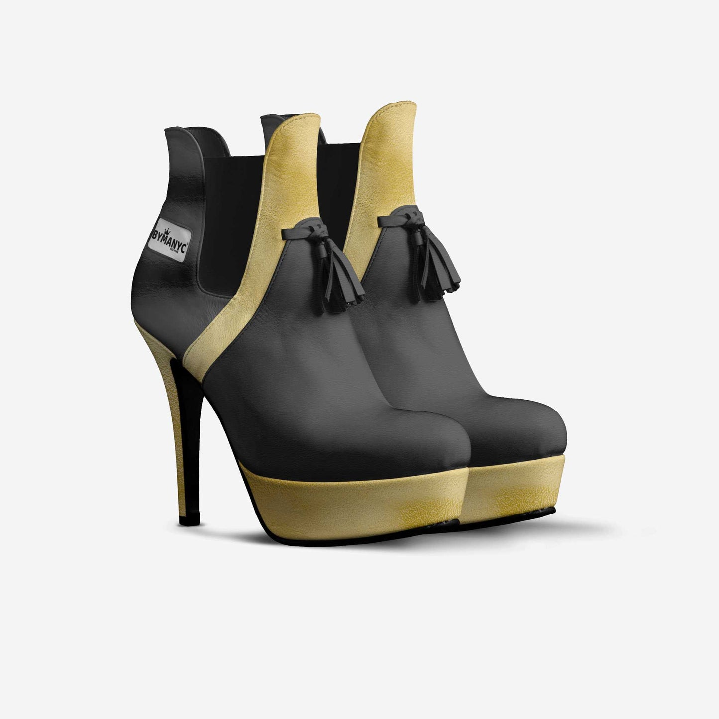 Botas veganas mosqueteras de edición limitada BYMANYC® New York Skyline negras