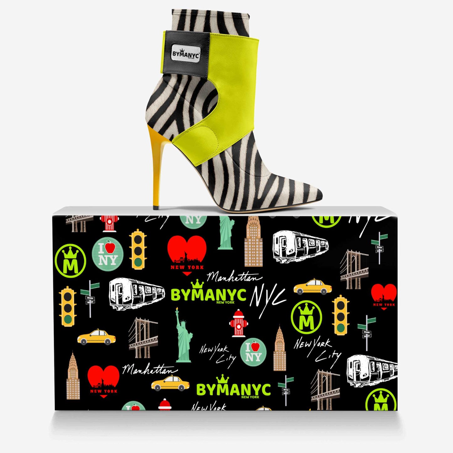 Botines Stiletto Veganos Edición Limitada BYMANYC ® New York Futurista Noir