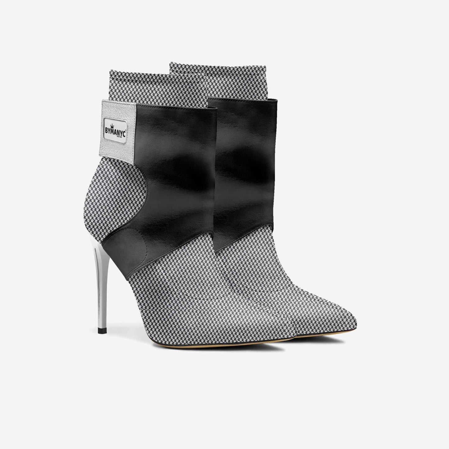 Botas de tacón de aguja veganas de edición limitada BYMANYC® New York Futurista Onyx
