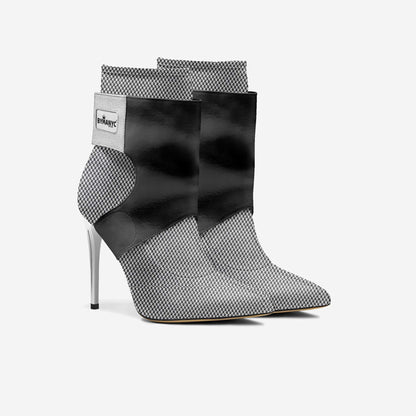 Botas de tacón de aguja veganas de edición limitada BYMANYC® New York Futurista Onyx