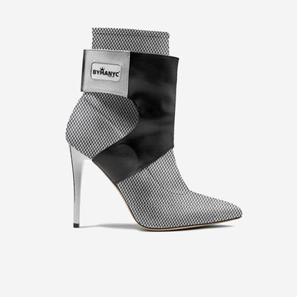 Botas de tacón de aguja veganas de edición limitada BYMANYC® New York Futurista Onyx