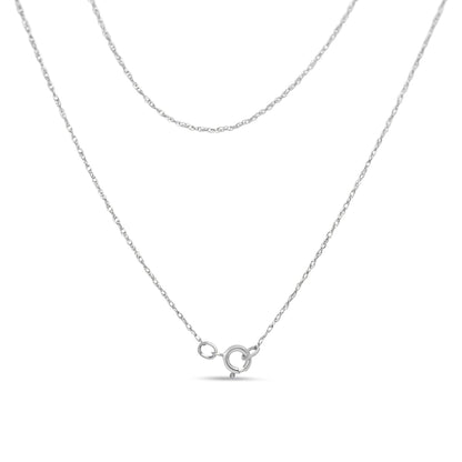10K White Gold 1/10 Cttw Miracle Set Round-Cut Diamond Square Shape 18" Pendant Necklace (H-I Color, SI2-I1 Clarity)