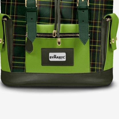 Luxury Vegan Backpack TARTAN GREEN EDGE – BYMANYC ® New York - My Men's Shop