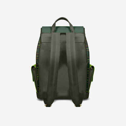 Luxury Vegan Backpack TARTAN GREEN EDGE – BYMANYC ® New York - My Men's Shop