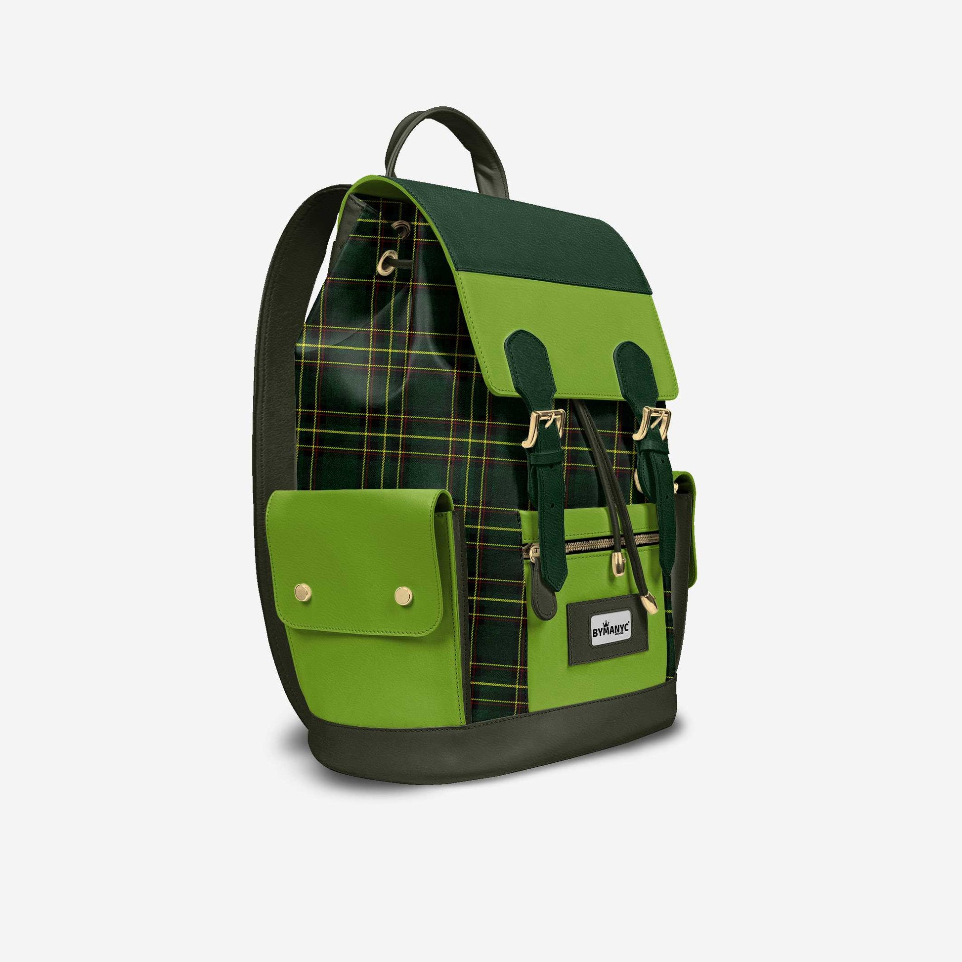 Luxury Vegan Backpack TARTAN GREEN EDGE – BYMANYC ® New York - My Men's Shop