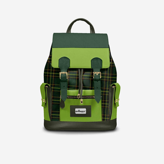 Luxury Vegan Backpack TARTAN GREEN EDGE – BYMANYC ® New York - My Men's Shop