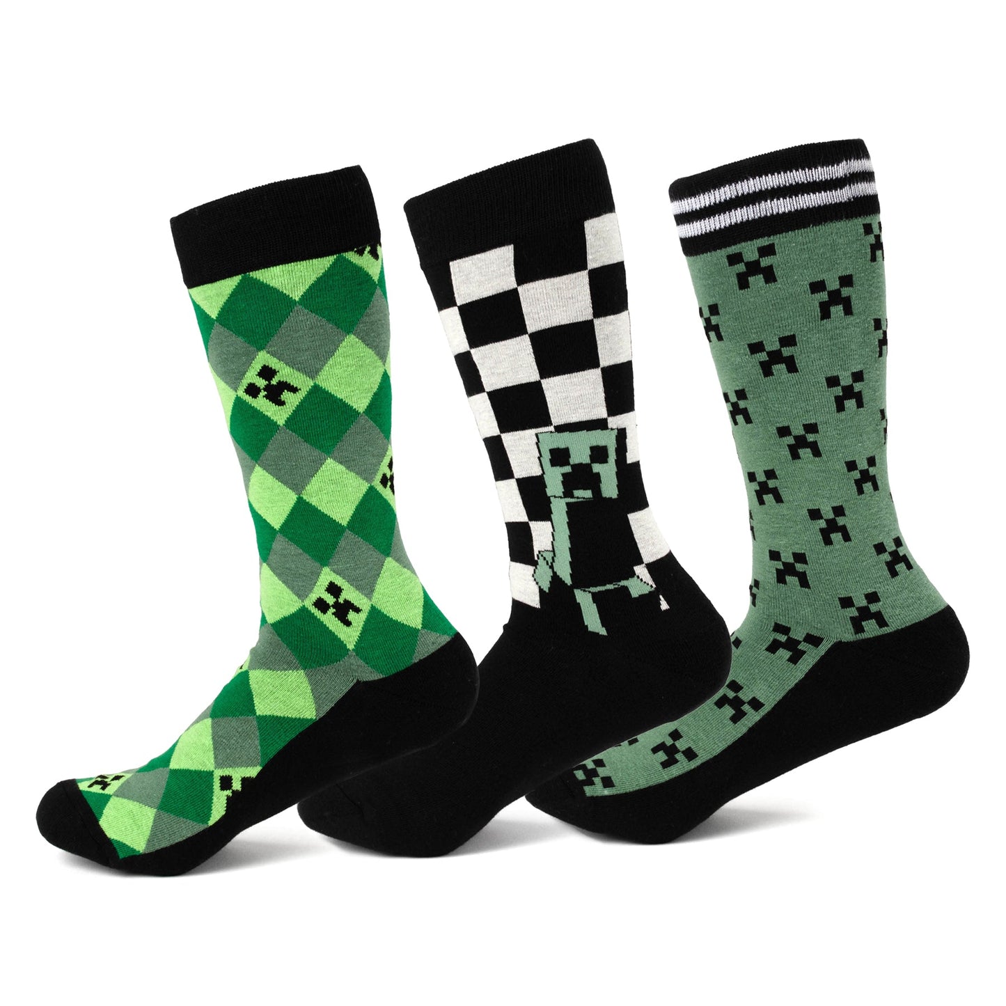Set de calcetines Minecraft Creeper para hombre – 3 pares