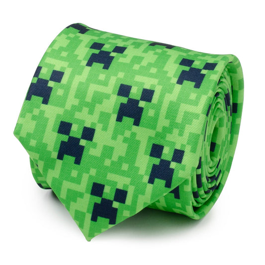 Corbata verde de Minecraft Creeper para hombre