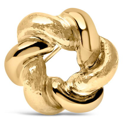Broche de nudo esculpido en oro amarillo de 18K