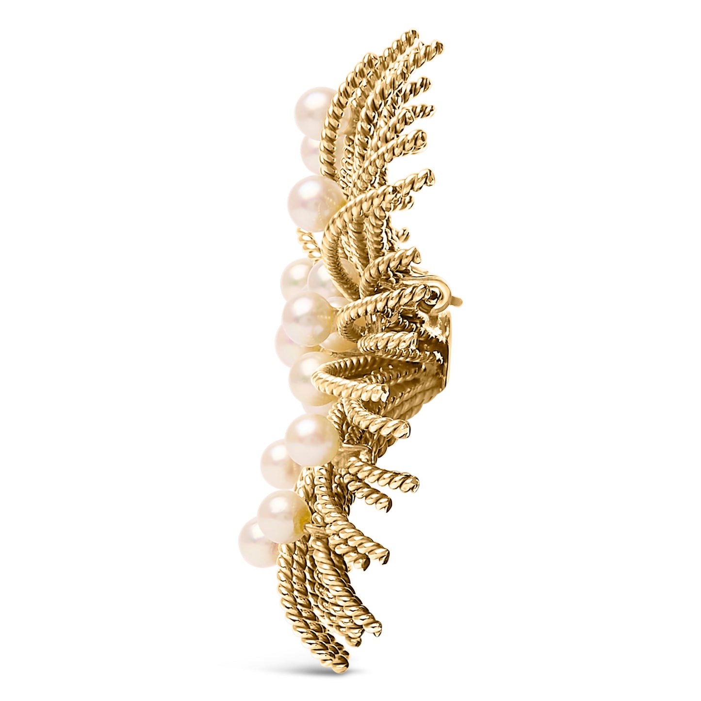 Broche de alfiler "Starburst" de perlas cultivadas de agua dulce y oro amarillo de 18 quilates