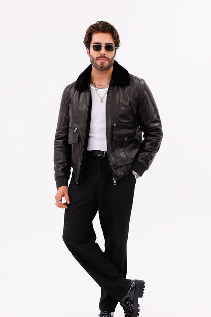 The Ardent Black Lambskin Men Leather Jacket
