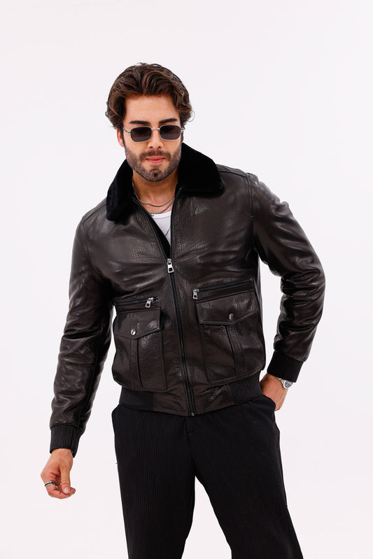 The Ardent Black Lambskin Men Leather Jacket