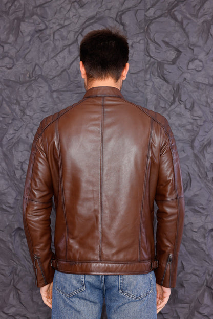 The Argento Brown Leather Jacket