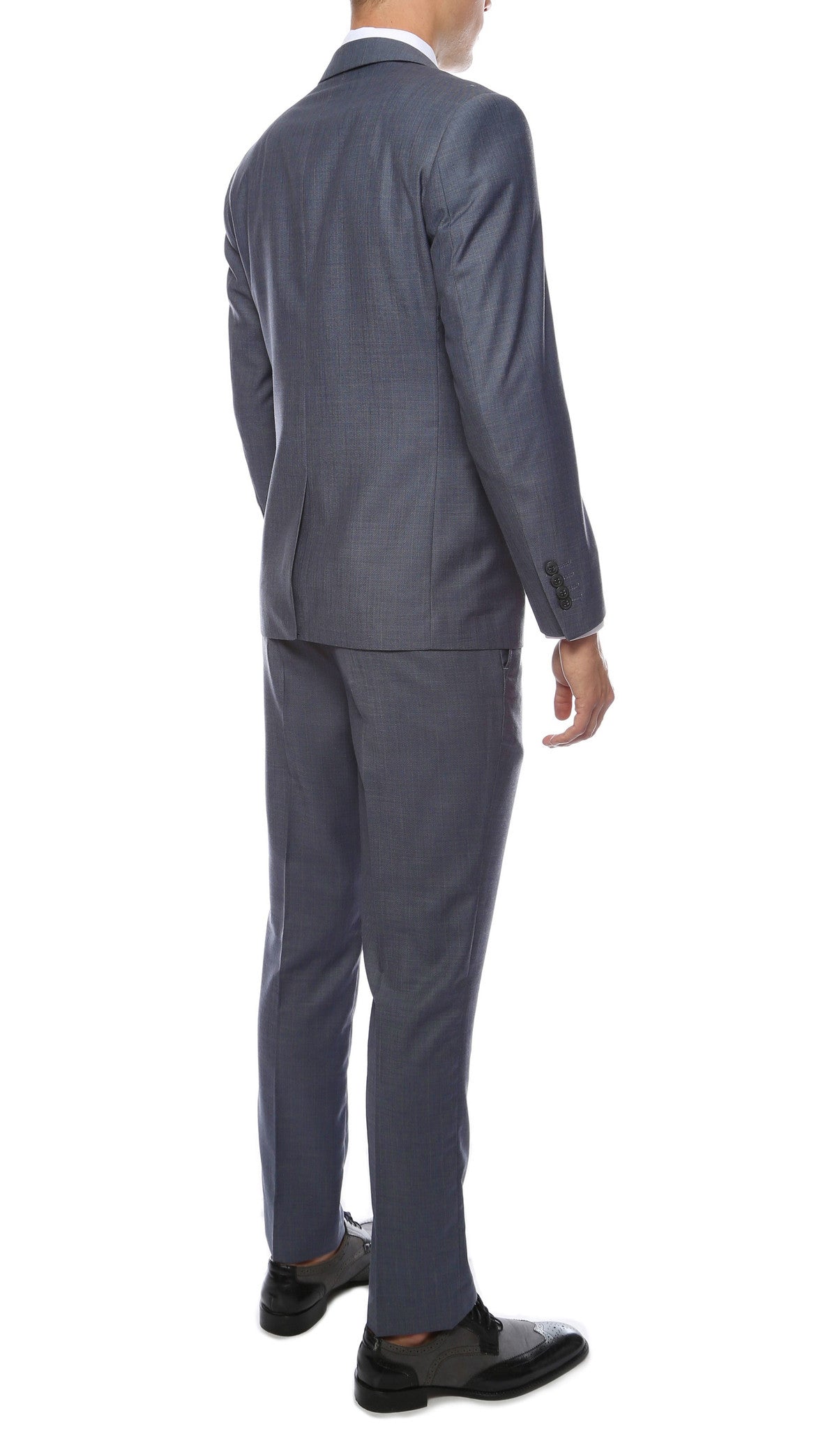 Milano Mens Grey Slim Fit Peak Lapel 2pc Suit