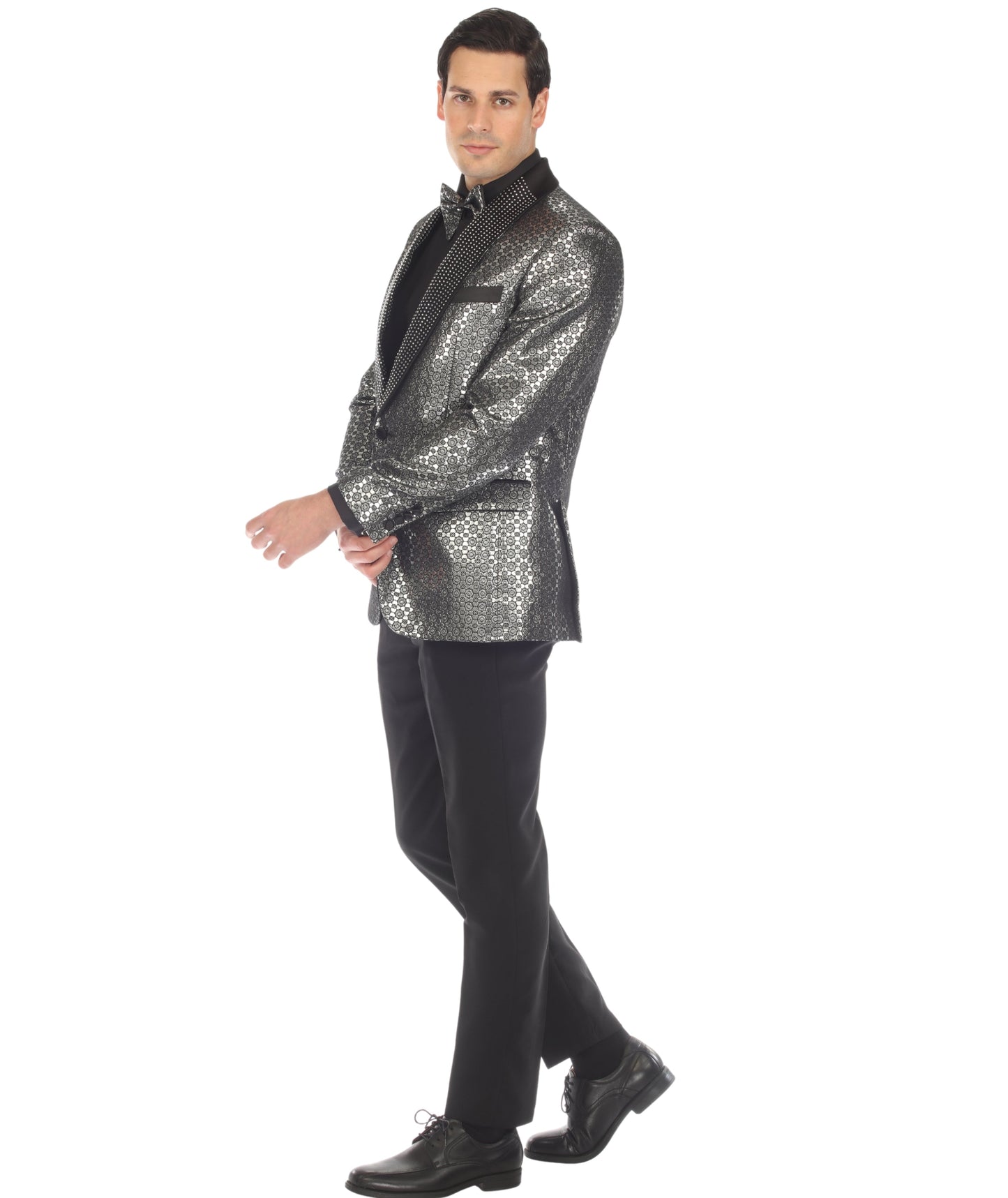 Men's Mojito Silver Shawl Collar Tuxedo 1 Button 2 Vent Slim Fit