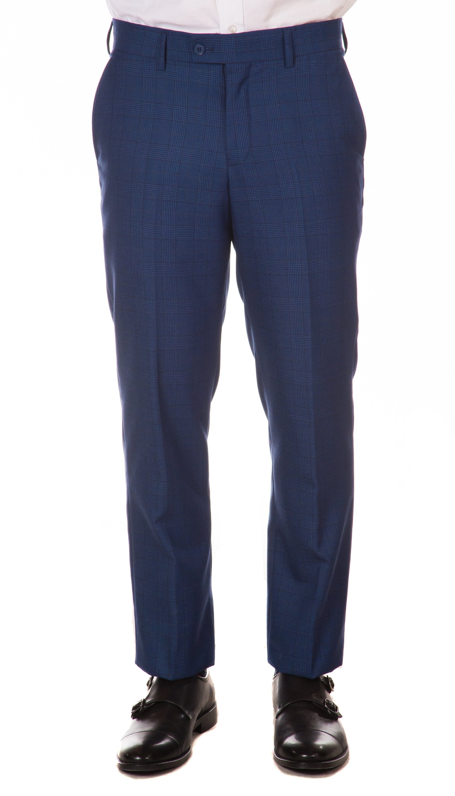 Morgan Men's Slim Fit Blue Plaid 2-Piece Suit