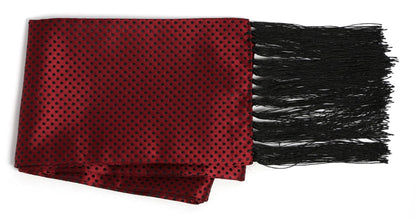 Premium Men's Polka Dot Formal Evening Scarf - Burgundy & Black