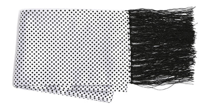 Premium Men's Polka Dot Formal Evening Scarf - White & Black