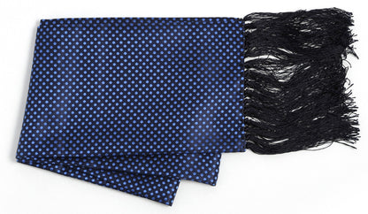 Premium Men's Polka Dot Formal Evening Scarf - Blue & Black
