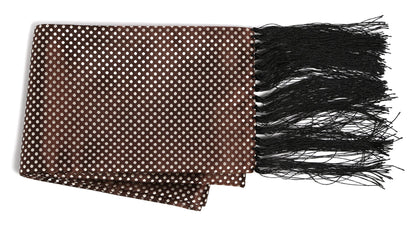 Premium Men's Polka Dot Formal Evening Scarf - Brown & White