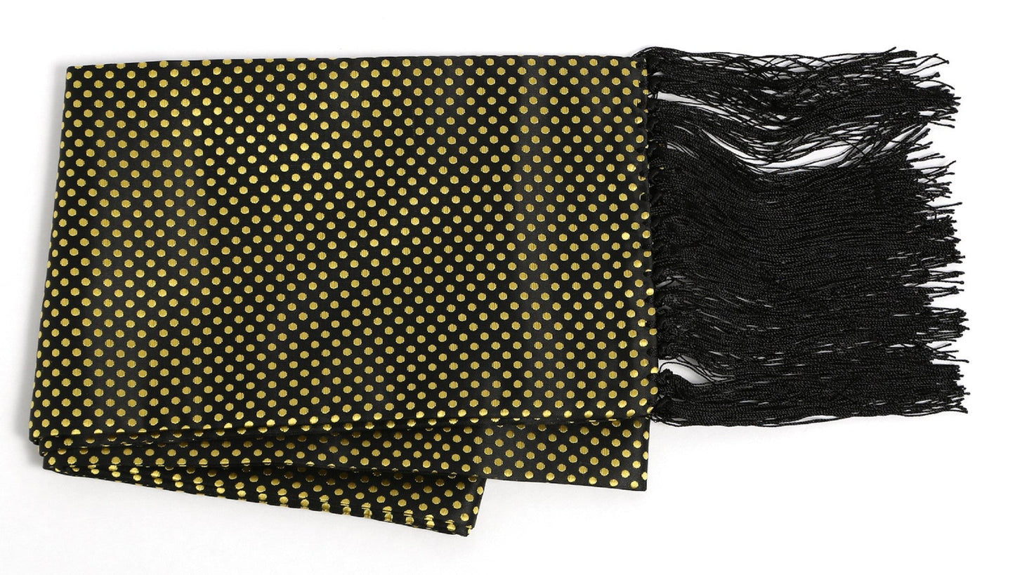Premium Men's Polka Dot Formal Evening Scarf - Yellow & Black