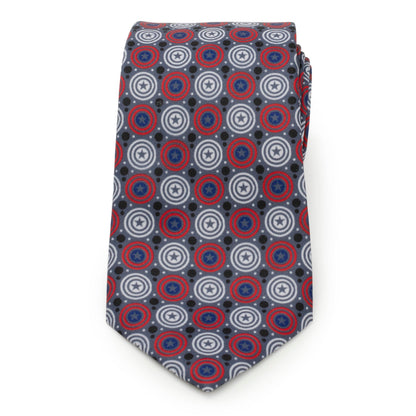 Corbata gris con puntos de Capitán América de Marvel para hombre