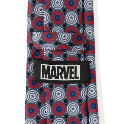 Corbata gris con puntos de Capitán América de Marvel para hombre