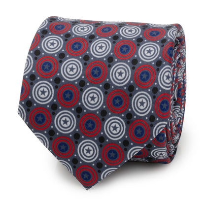 Corbata gris con puntos de Capitán América de Marvel para hombre