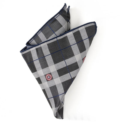 Marvel Captain America Gray Plaid Pocket Square