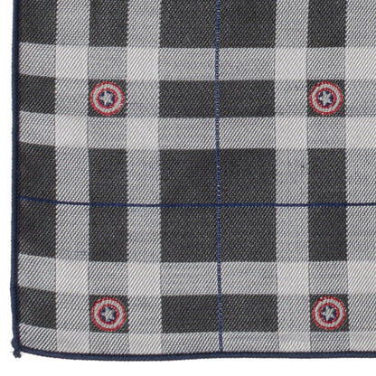 Marvel Captain America Gray Plaid Pocket Square