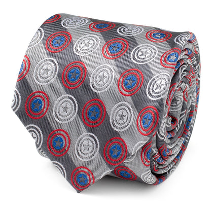 Corbata para hombre Marvel Capitán América con raya gris