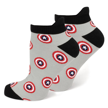 Pack de 3 calcetines tobilleros de Marvel Capitán América y set de regalo de pin de solapa
