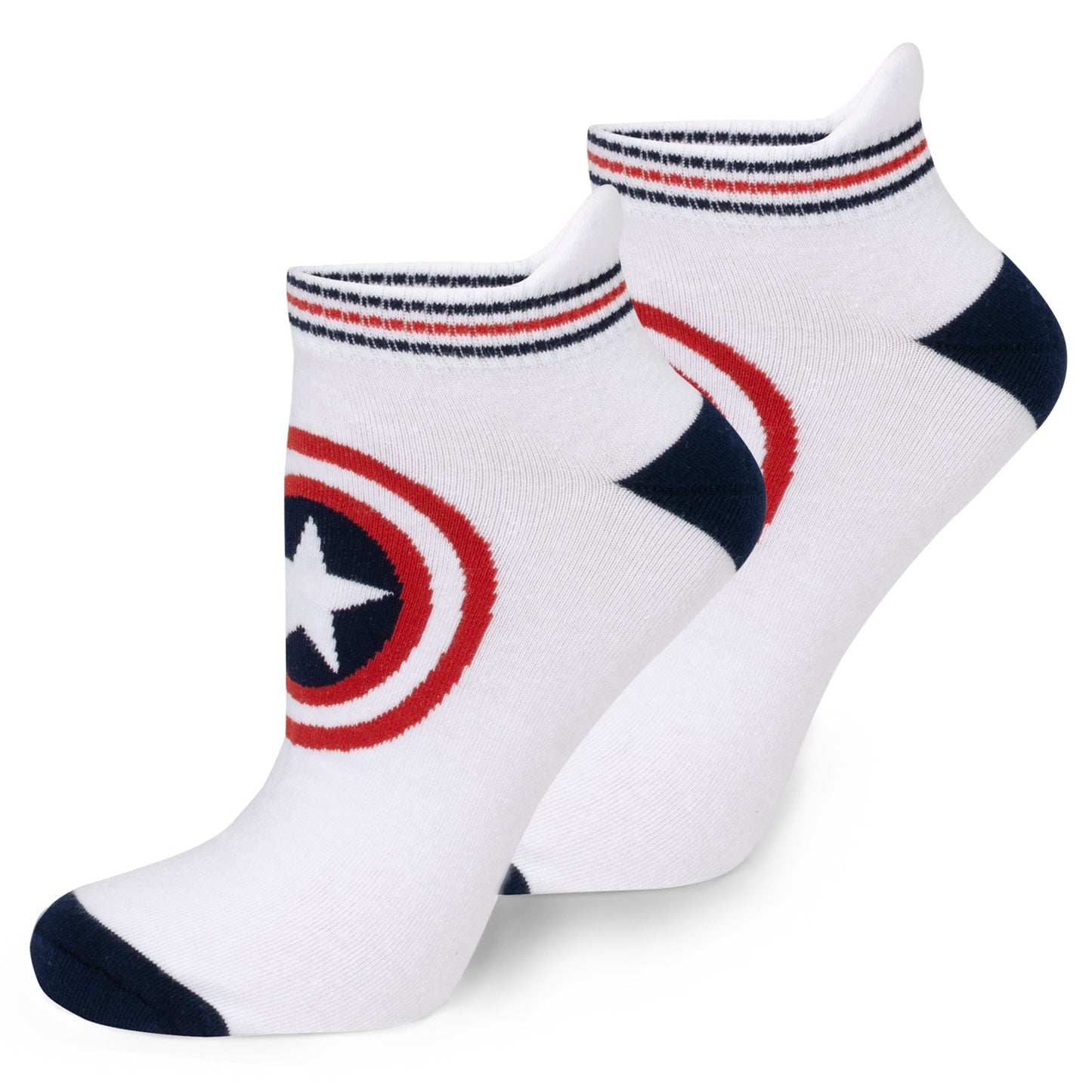Pack de 3 calcetines tobilleros de Marvel Capitán América y set de regalo de pin de solapa