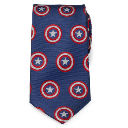 Corbata azul con mensaje oculto de Capitán América de Marvel para hombre