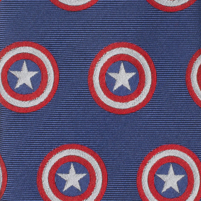 Corbata azul con mensaje oculto de Capitán América de Marvel para hombre
