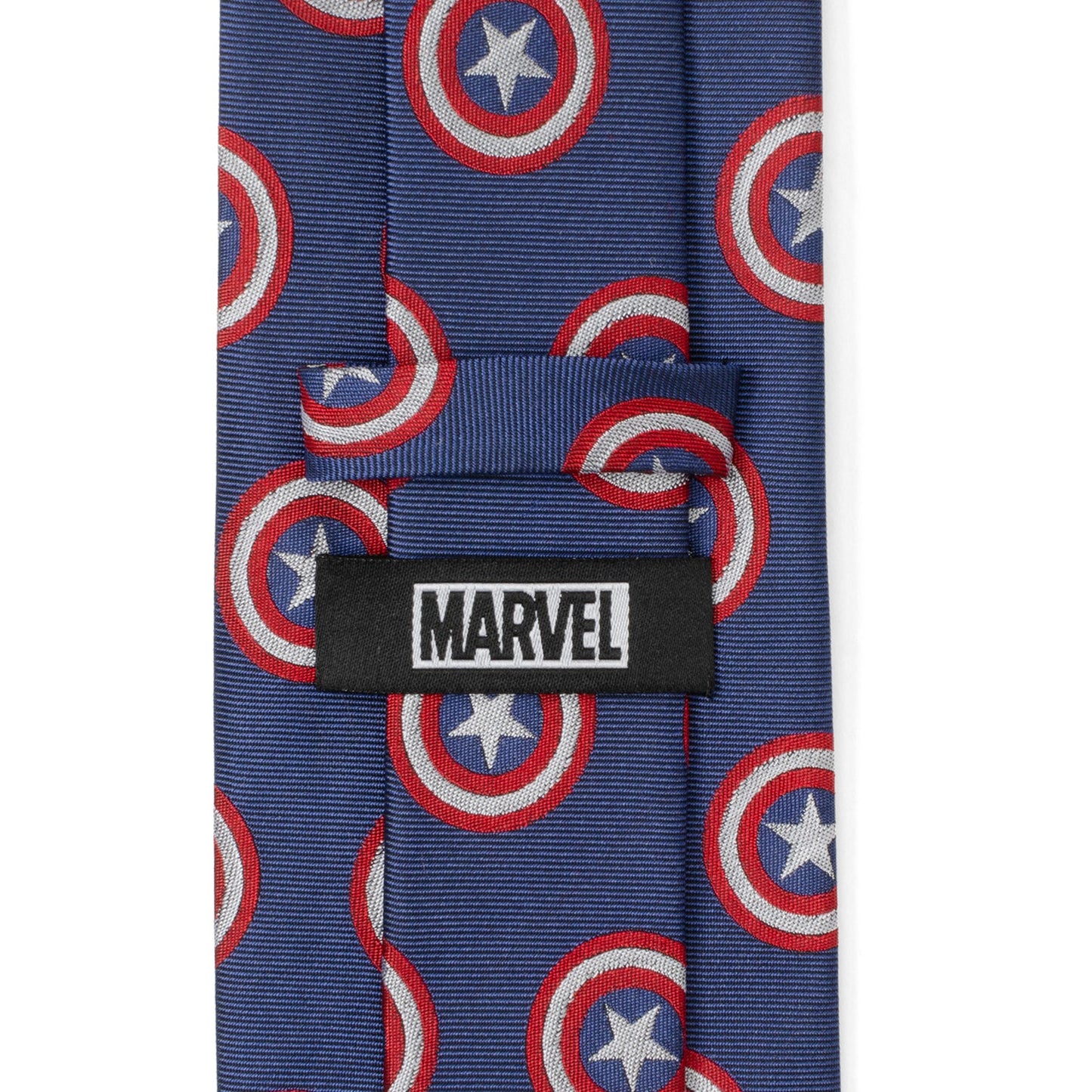 Corbata azul con mensaje oculto de Capitán América de Marvel para hombre