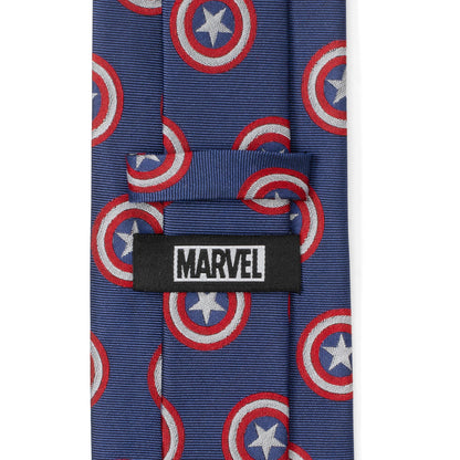 Corbata azul con mensaje oculto de Capitán América de Marvel para hombre