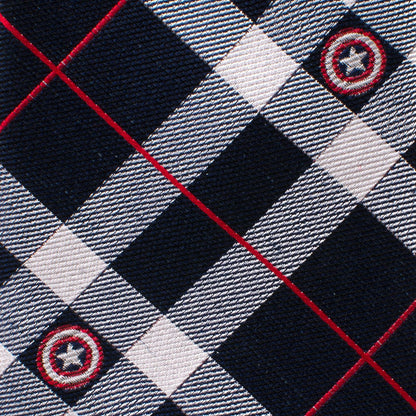 Marvel Captain America Blue Plaid Tie