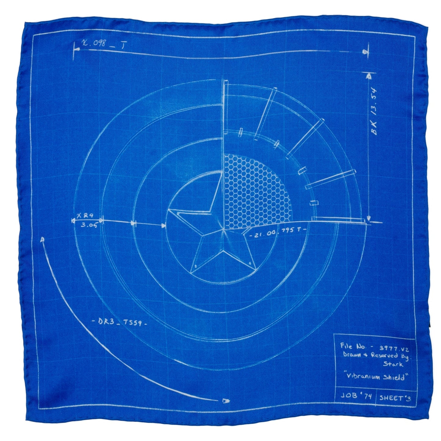 Marvel Captain America Shield Blueprint Pocket Square