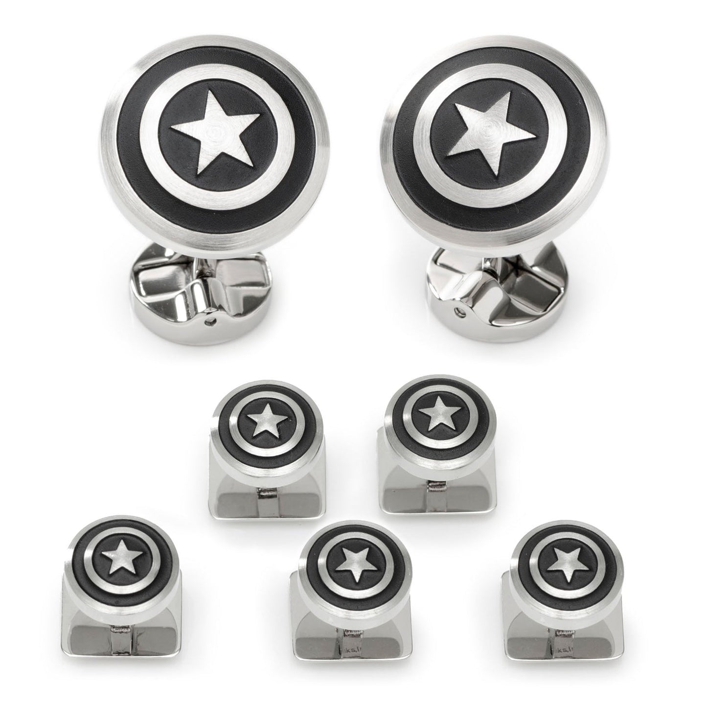 Set de 5 broches de acero inoxidable del escudo del Capitán América de Marvel