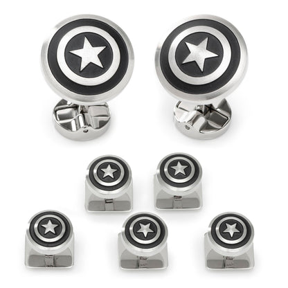 Set de 5 broches de acero inoxidable del escudo del Capitán América de Marvel