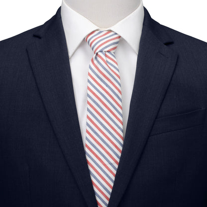 Corbata Blanca con Rayas de Capitán América de Marvel para Hombre