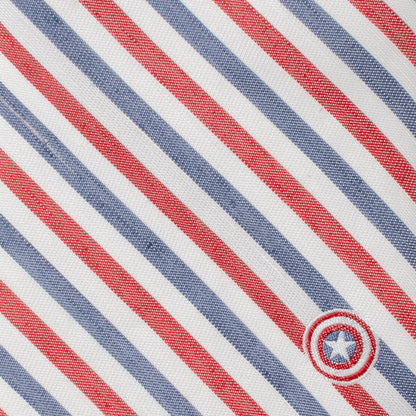 Corbata Blanca con Rayas de Capitán América de Marvel para Hombre