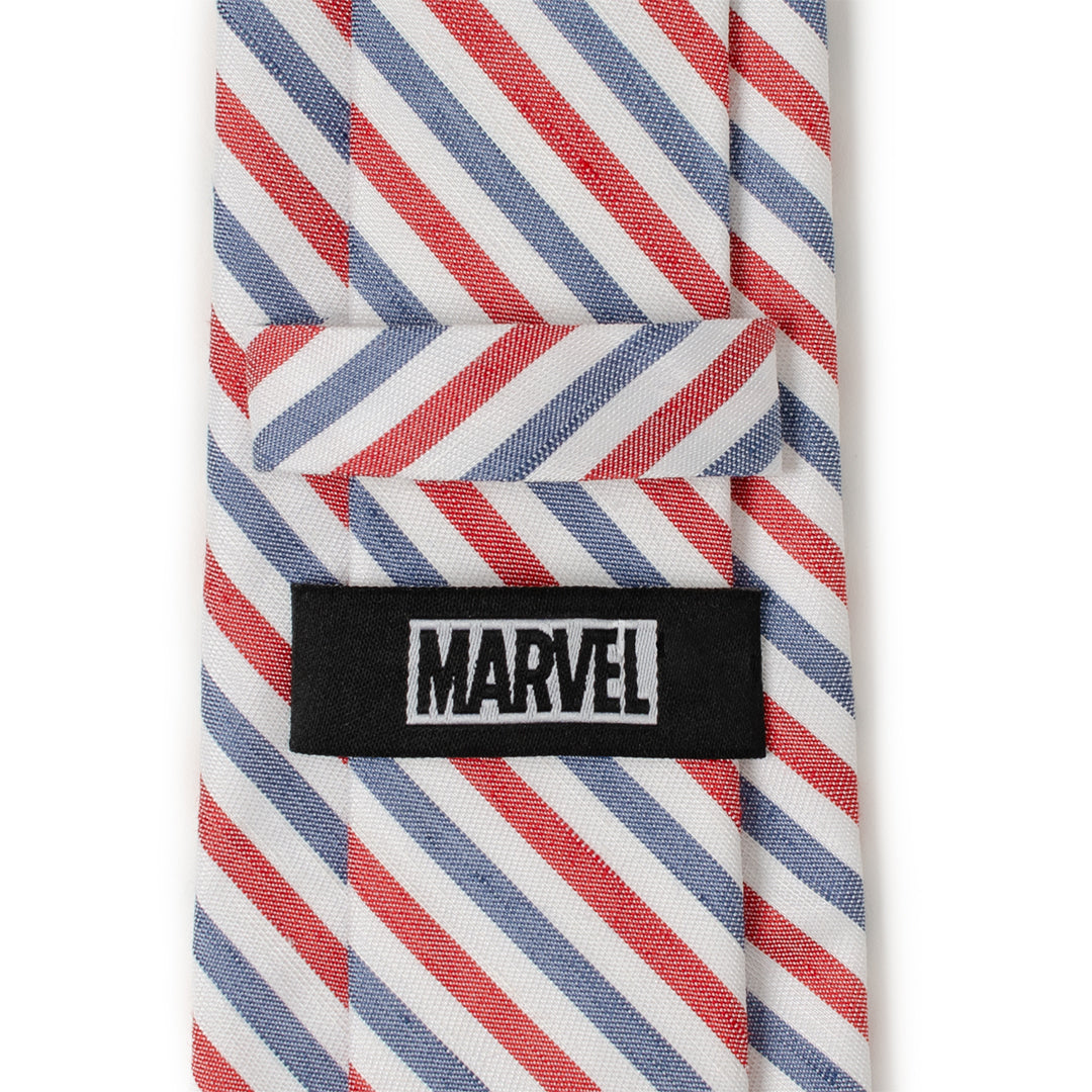 Corbata Blanca con Rayas de Capitán América de Marvel para Hombre