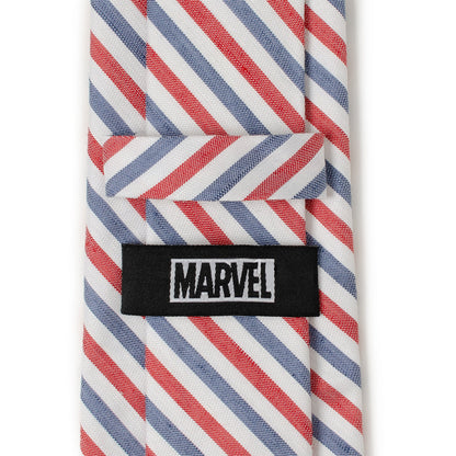 Corbata Blanca con Rayas de Capitán América de Marvel para Hombre