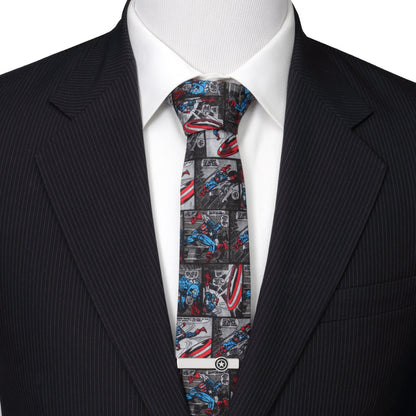 Corbata gris de hombre Marvel Capitán América Cómic